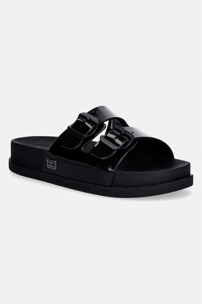 Tommy Jeans klapki damskie TJW COMFORT JELLY SLIDES czarny EN0EN02974