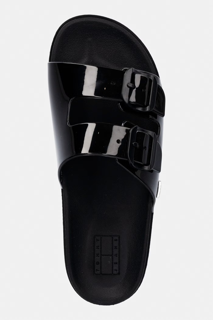 Tommy Jeans klapki damskie TJW COMFORT JELLY SLIDES czarny EN0EN02974