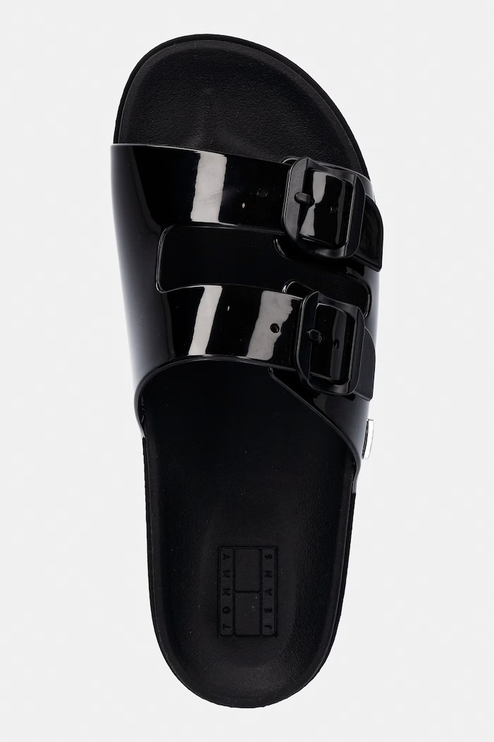 Tommy Jeans klapki damskie TJW COMFORT JELLY SLIDES czarny EN0EN02974