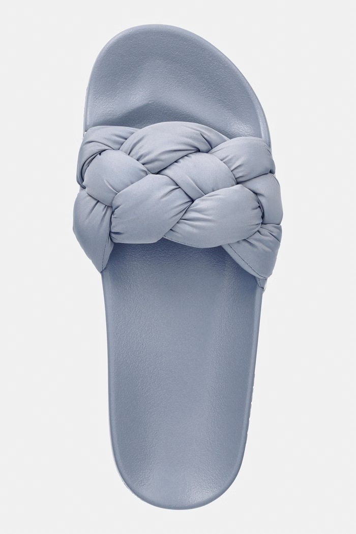 Tommy Jeans klapki damskie TJW BRAIDED SLIDES niebieski EN0EN02975