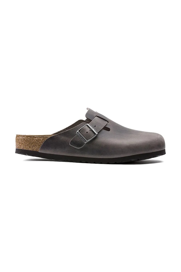 Birkenstock Boston papuci mocasini pentru femei din piele întoarsă altele gri 1013256
