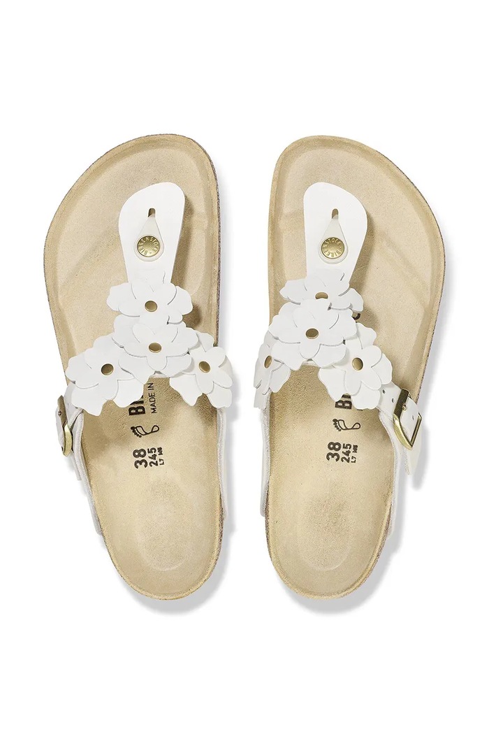 Birkenstock șlapi pentru femei, din piele Gizeh alb 1026735