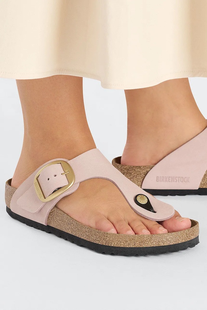 Birkenstock japonki damskie nubukowe Gizeh Big Buckle 1027095