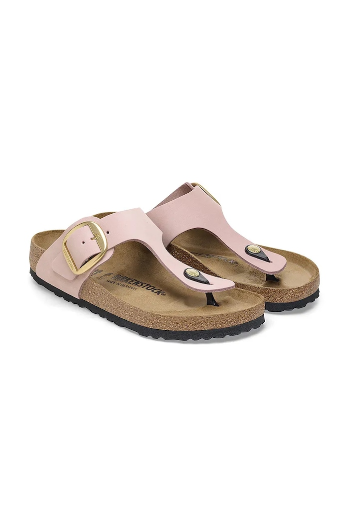 Obuwie Birkenstock japonki damskie nubukowe Gizeh Big Buckle 1027095 różowy