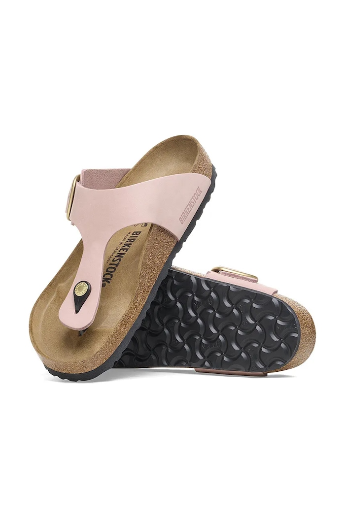 Birkenstock japonki damskie nubukowe Gizeh Big Buckle różowy 1027095