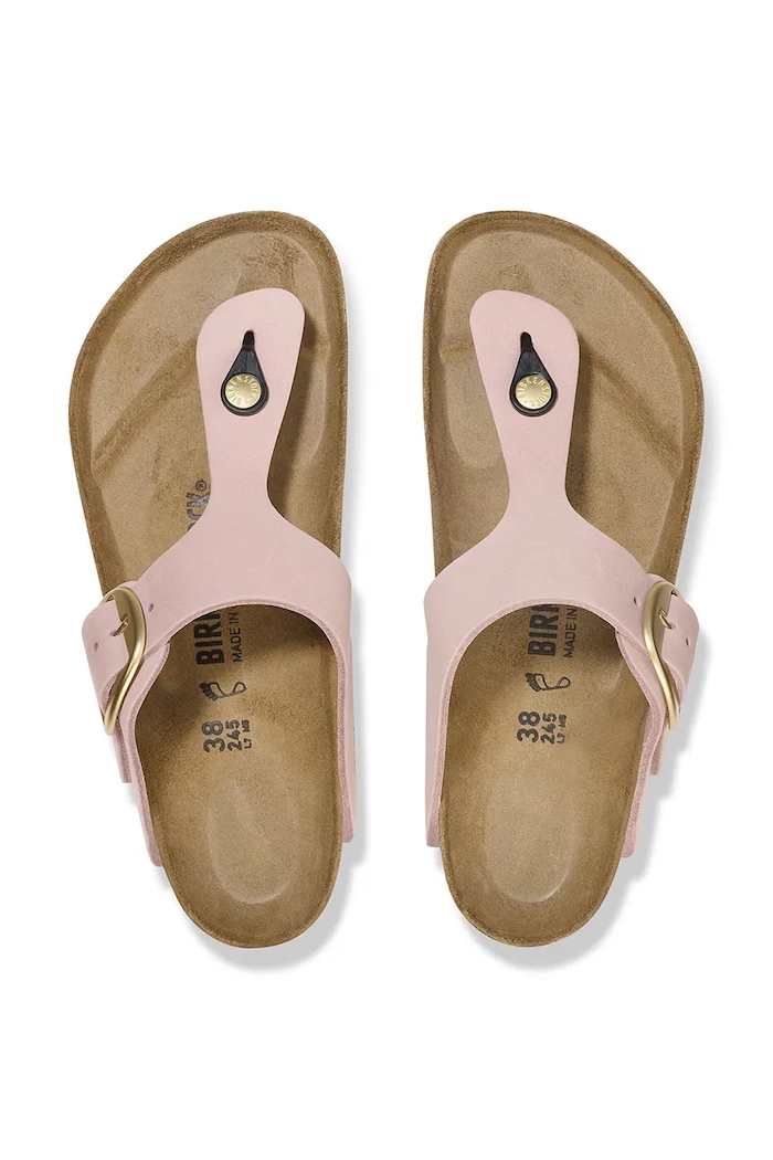 Birkenstock japonki damskie nubukowe Gizeh Big Buckle 1027095 różowy