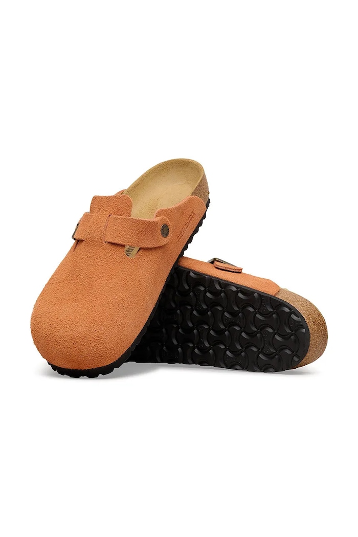 Birkenstock klapki mules damskie zamszowe Boston 1031162 pomarańczowy