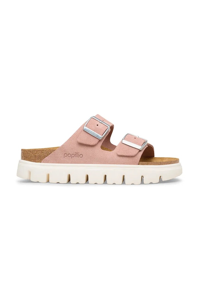 Birkenstock šľapky dámske semišové Arizona Chunky Birkenstock x Papillio semišová koža ružová 1031254