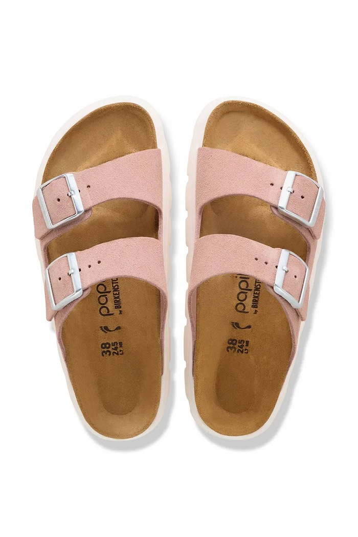 Birkenstock šľapky dámske semišové Arizona Chunky Birkenstock x Papillio 1031254 ružová
