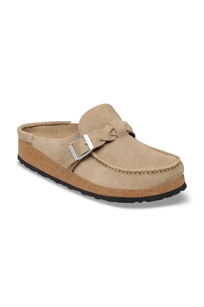 Birkenstock Buckley papuci mocasini pentru femei din piele întoarsă 1031455 bej SS26