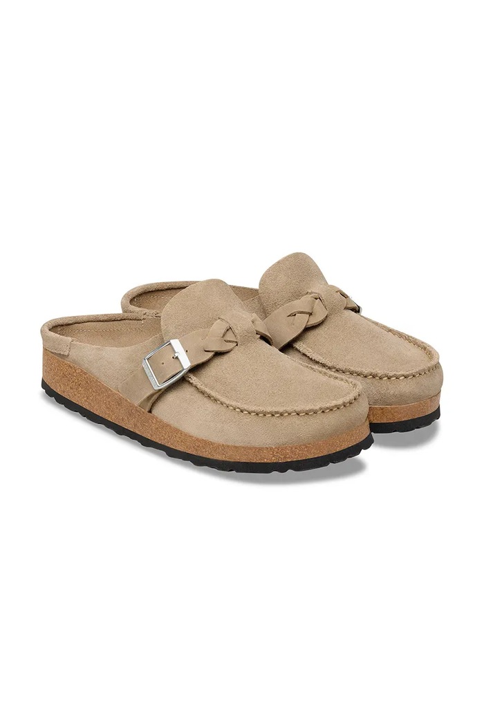Încălțăminte Birkenstock Buckley papuci mocasini pentru femei din piele întoarsă 1031455 bej