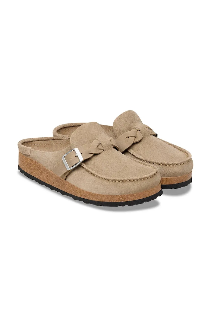 Încălțăminte Birkenstock Buckley papuci mocasini pentru femei din piele întoarsă 1031455 bej
