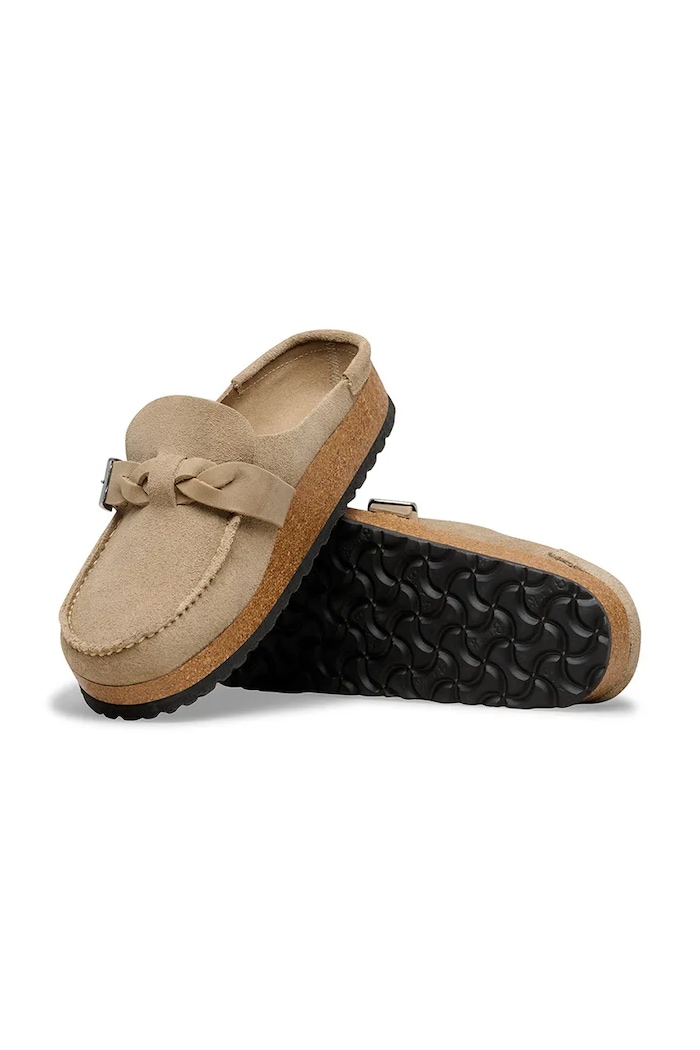 Birkenstock Buckley papuci mocasini pentru femei din piele întoarsă 1031455 bej