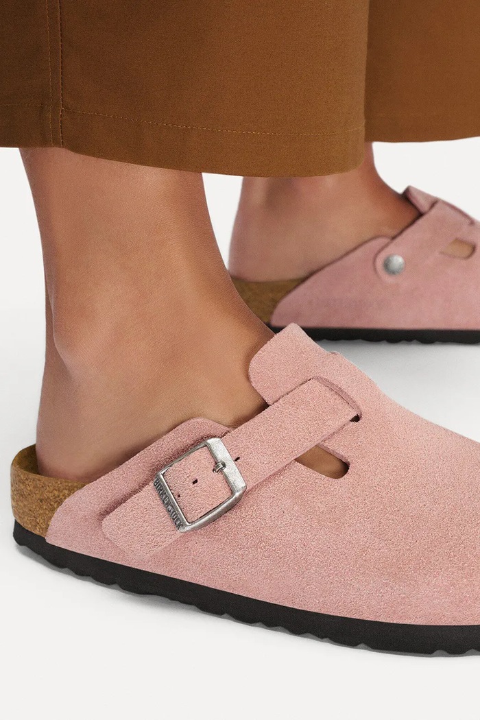 Birkenstock Boston papuci mocasini pentru femei din piele întoarsă 1031635