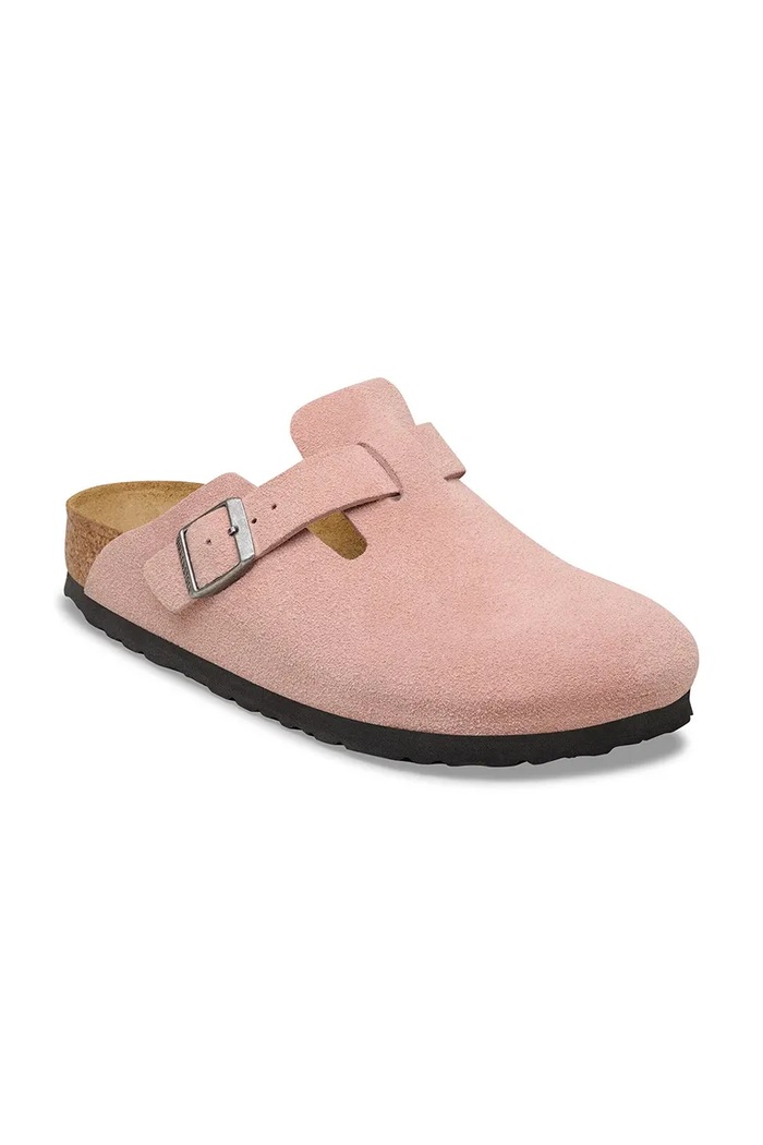 Birkenstock Boston papuci mocasini pentru femei din piele întoarsă 1031635 roz SS26