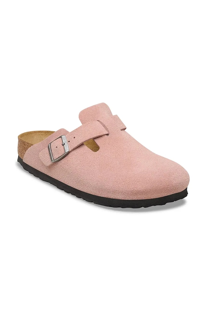Birkenstock Boston papuci mocasini pentru femei din piele întoarsă 1031635 roz SS26