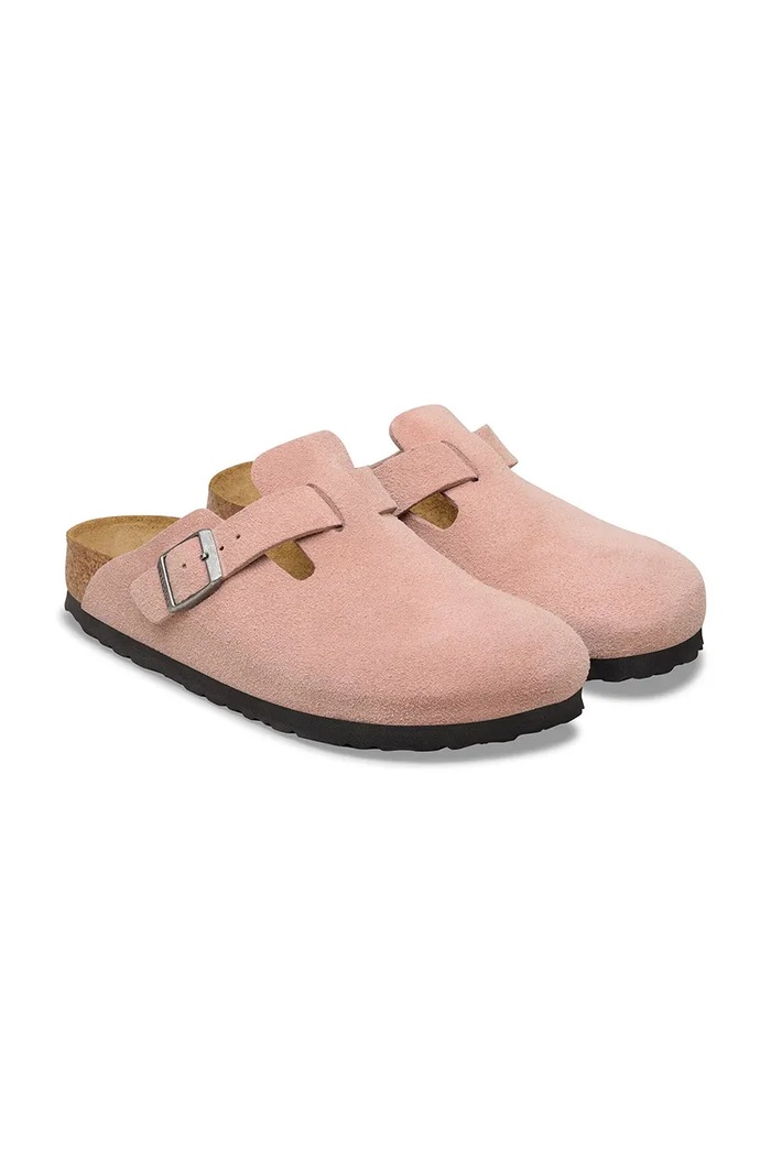 Încălțăminte Birkenstock Boston papuci mocasini pentru femei din piele întoarsă 1031635 roz
