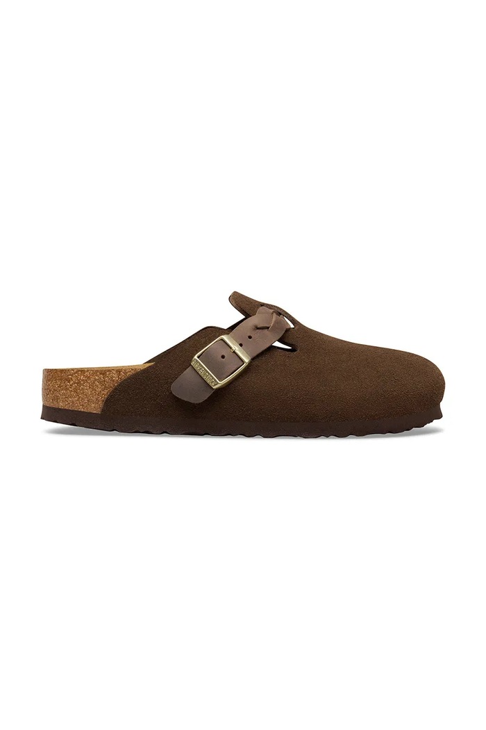 Birkenstock Boston Braided шльопанці мюлі жіночі замшеві віденський коричневий 1031716