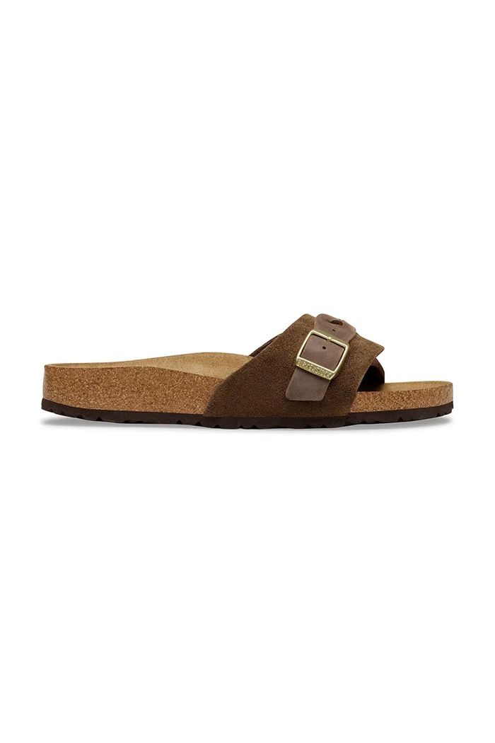 Birkenstock šľapky dámske semišové Oita semišová koža hnedá 1031734