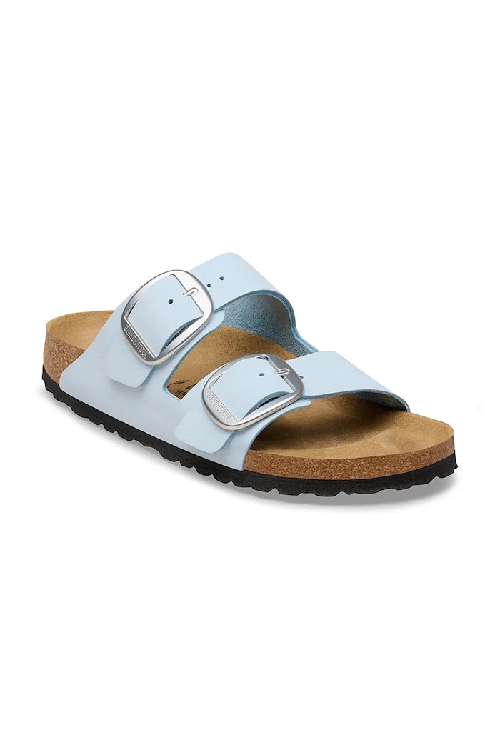 Birkenstock papuci de femei din nubuck Arizona Big Buckle 1031833 albastru SS26