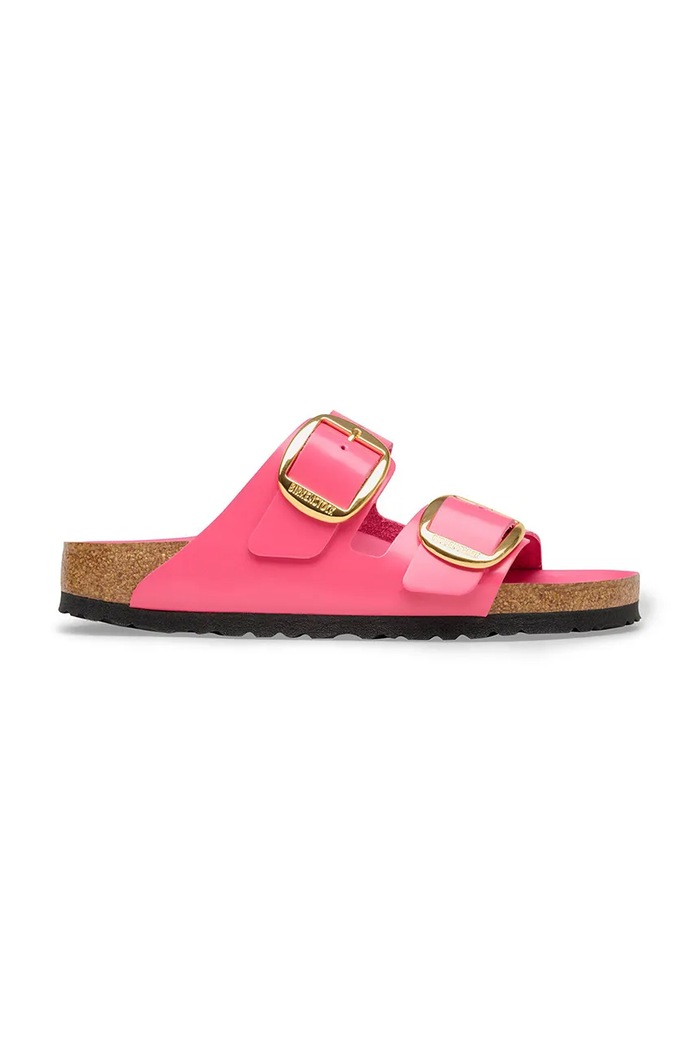 Birkenstock klapki damskie skórzane Arizona Big Buckle płaski różowy 1031856.N