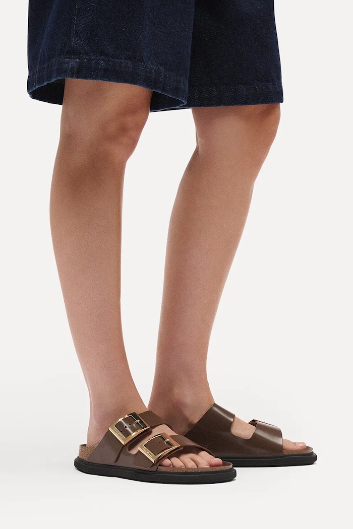 Γυναικείες δερμάτινες σαγιονάρες Birkenstock Arizona Droplet Buckle 1031910