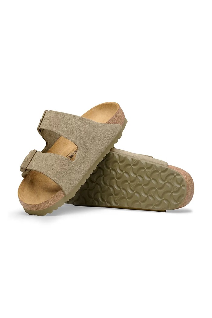 Birkenstock klapki damskie zamszowe Arizona zielony 1032061
