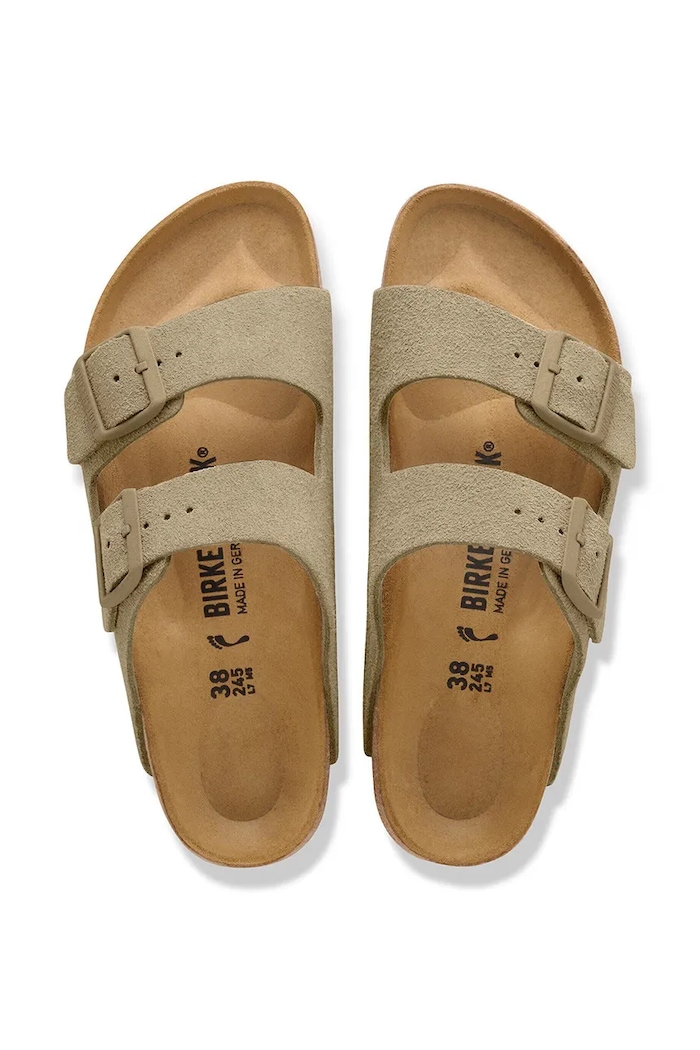Birkenstock klapki damskie zamszowe Arizona 1032061 zielony