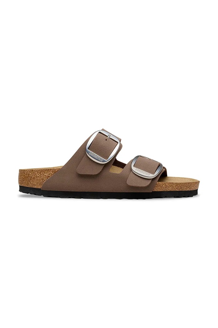 Birkenstock papuci Arizona Big Buckle imitatie de piele maro 1032081