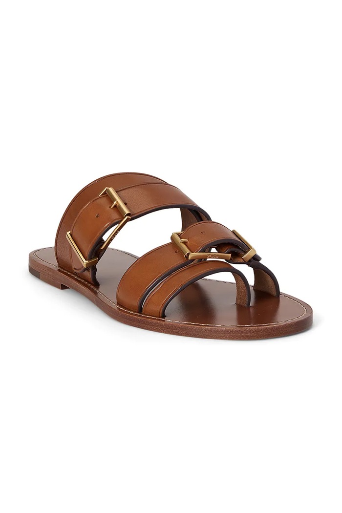Кожени чехли Polo Ralph Lauren Bkle Slide 818P01589001.200 кафяв SS26