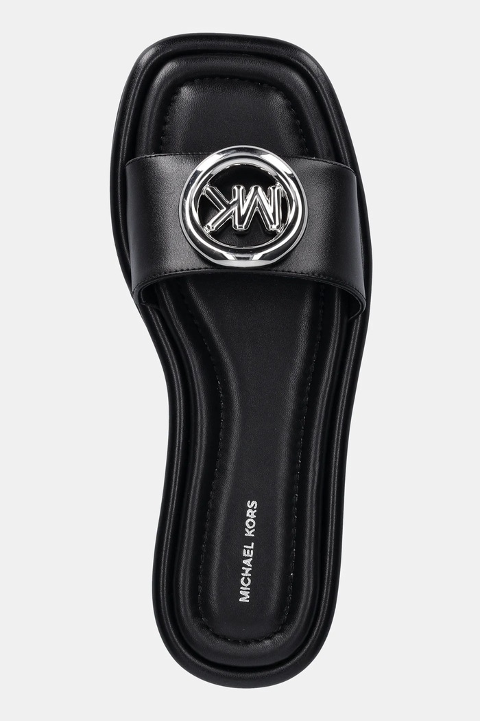 Δερμάτινες παντόφλες MICHAEL Michael Kors Milan Slide μαύρο 40R6MLFS1L.001