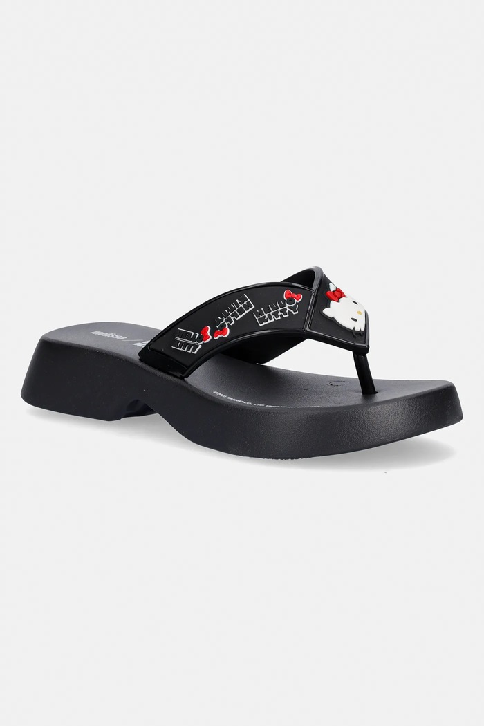 Σαγιονάρες Melissa MELISSA FLATFORM + HELLO KITTY AND ίσια πλατφόρμα μαύρο M.37992.BT630