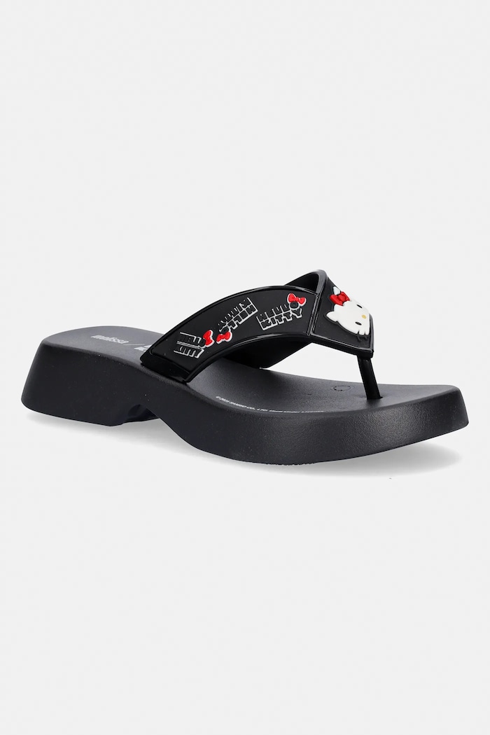 Σαγιονάρες Melissa MELISSA FLATFORM + HELLO KITTY AND ίσια πλατφόρμα μαύρο M.37992.BT630