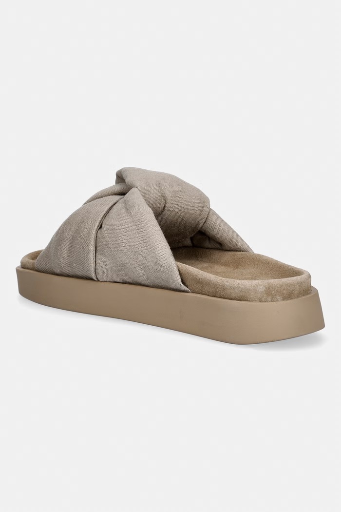 Παπούτσια Παντόφλες Inuikii Oversized Linen Knot 1004.003.0171.250 μπεζ