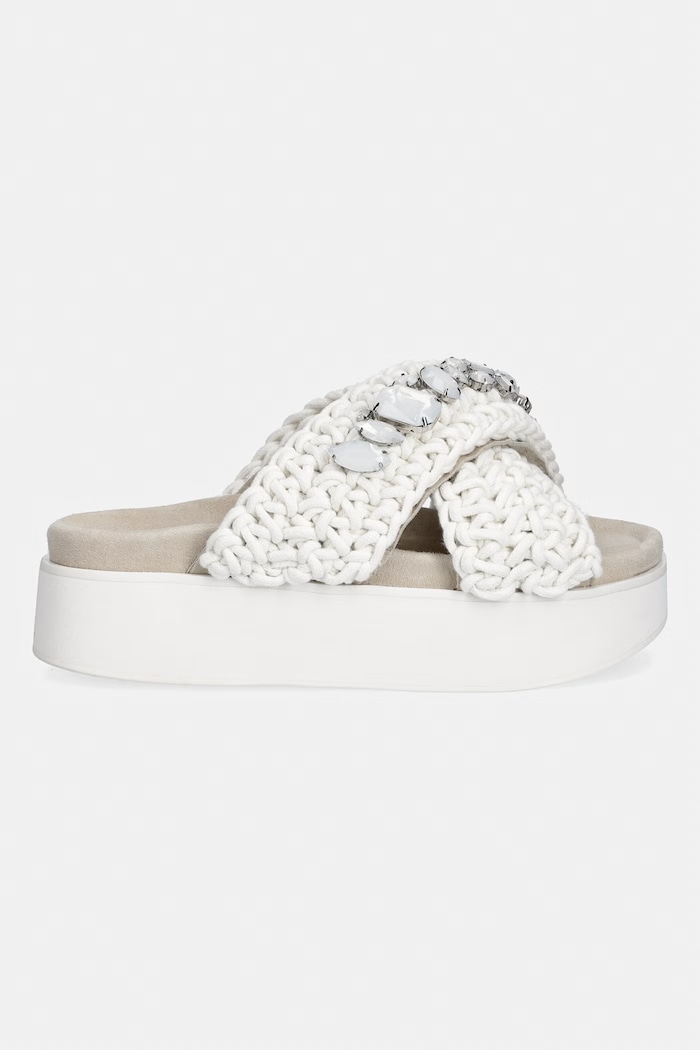 Inuikii Джапанки женски Woven Stones Platform 1004.005.0043.104 бял SS26