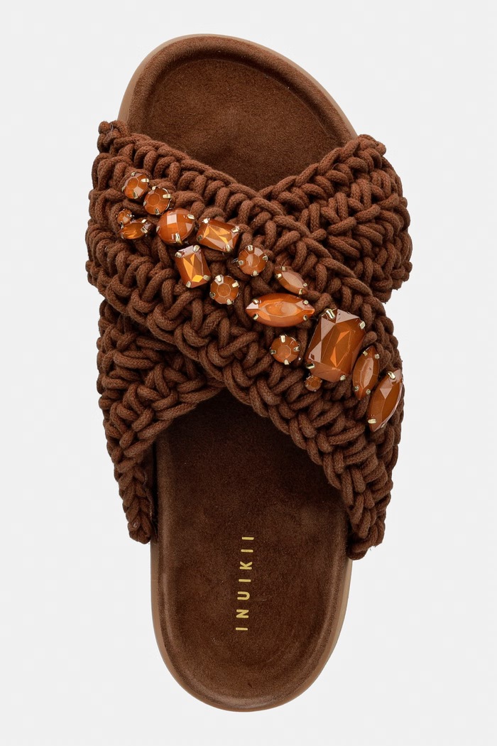 Παντόφλες Inuikii Woven Stones Platform καφέ 1004.005.0043.164