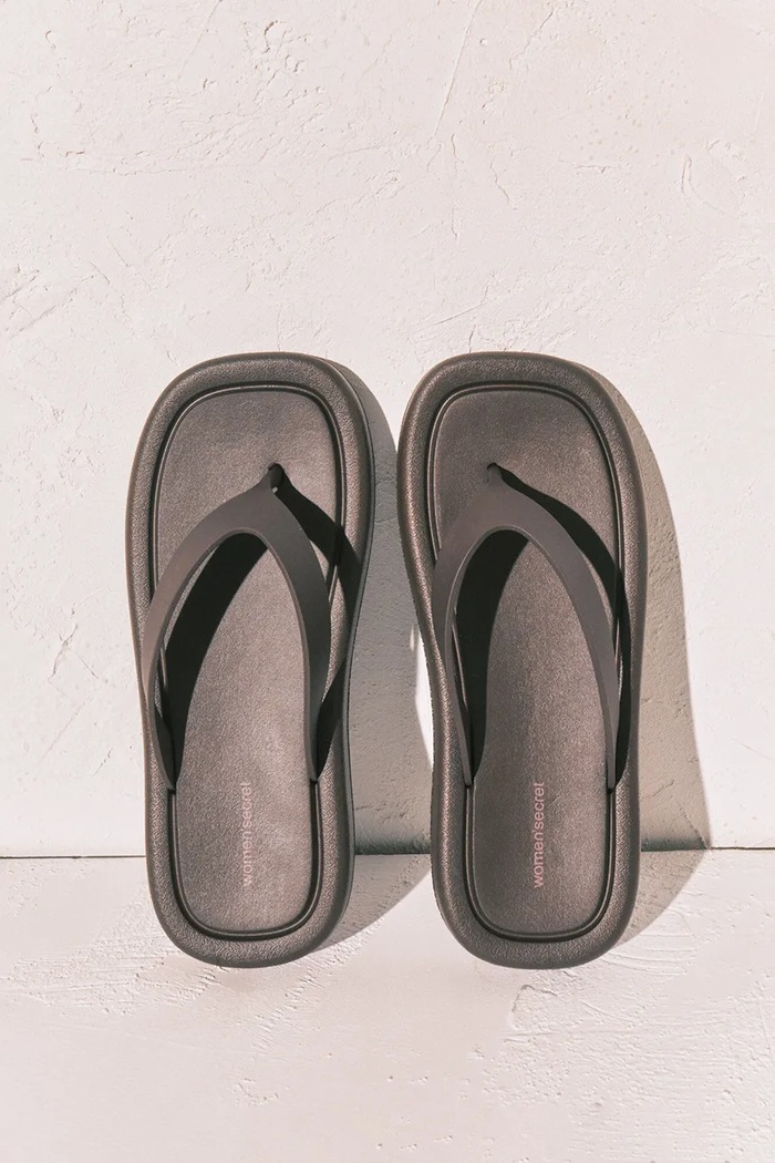 Women'secret klapki damskie SI FLIP FLOP CHOCOLAT brązowy 5163228