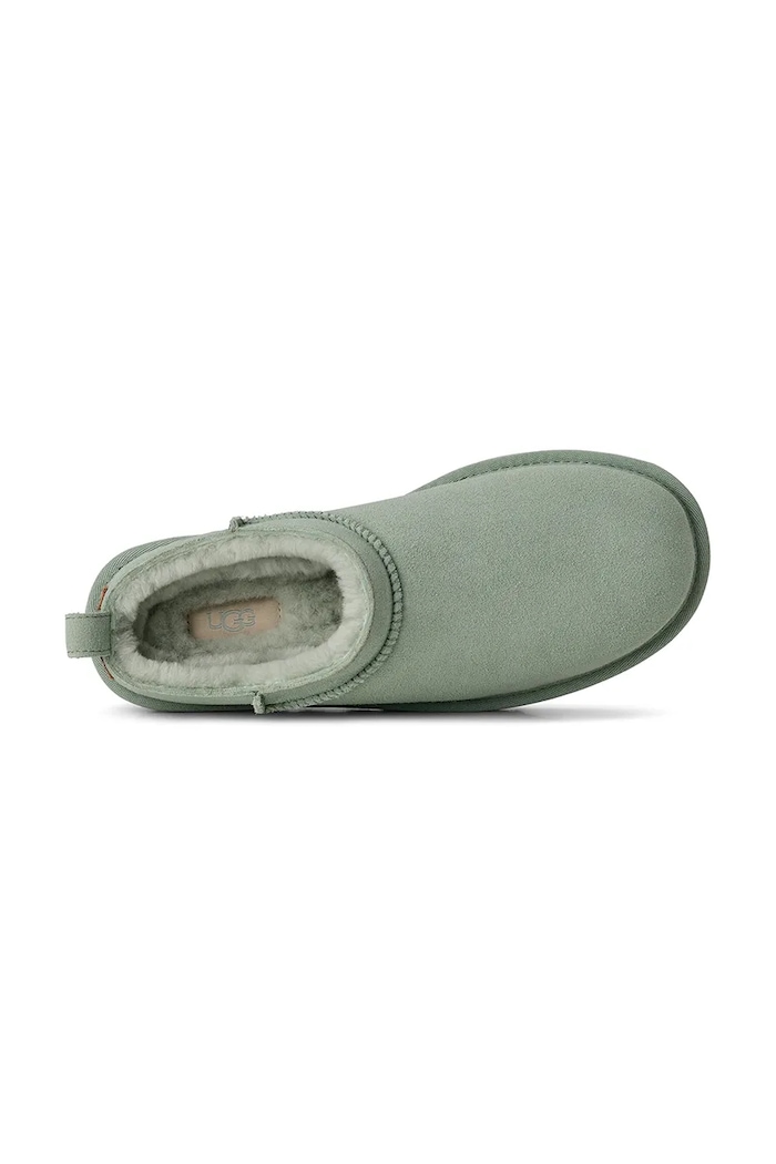 Semišové papuče UGG W Classic Micro 1173891.ART tyrkysová