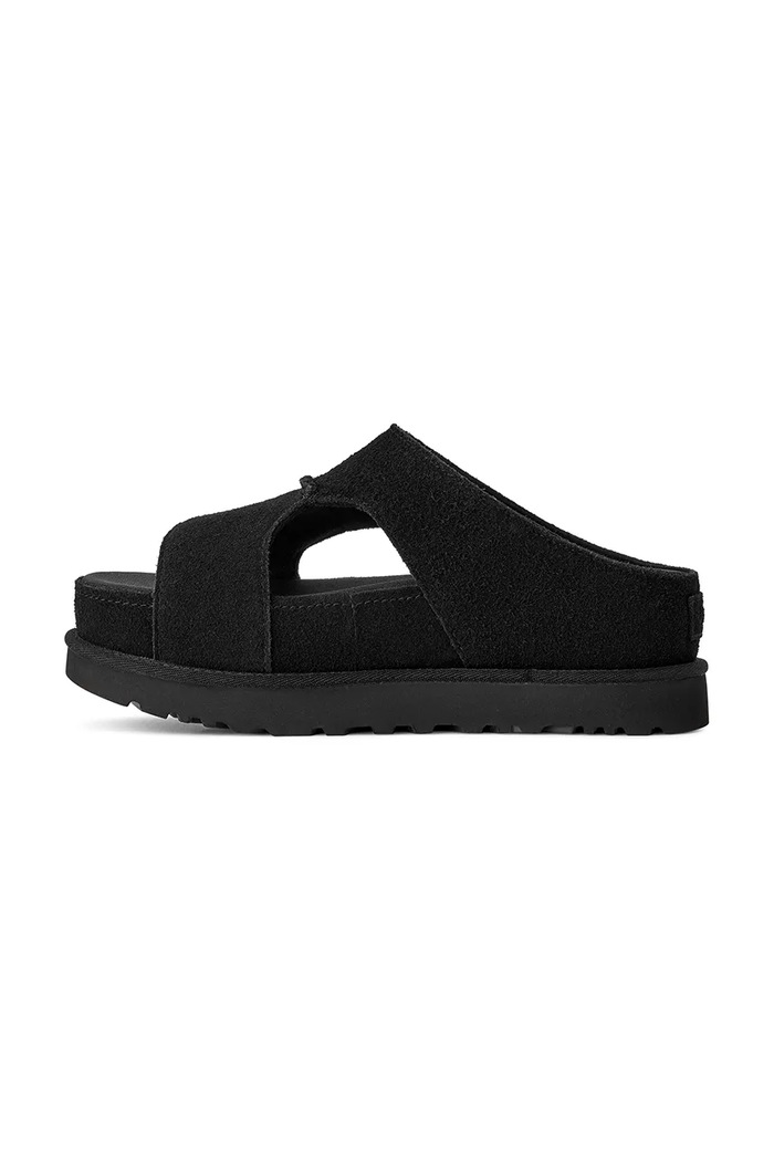 Semišové pantofle UGG W Goldenstar Hi Cutout Slide černá 1175132.BLK