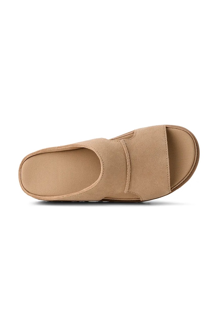 Semišové pantofle UGG W Goldenstar Hi Cutout Slide 1175132.SAN béžová