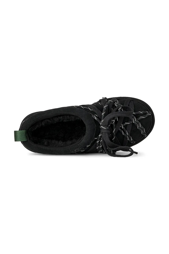 Велурени чехли UGG W Tasman Lace 1175190.BLK черен
