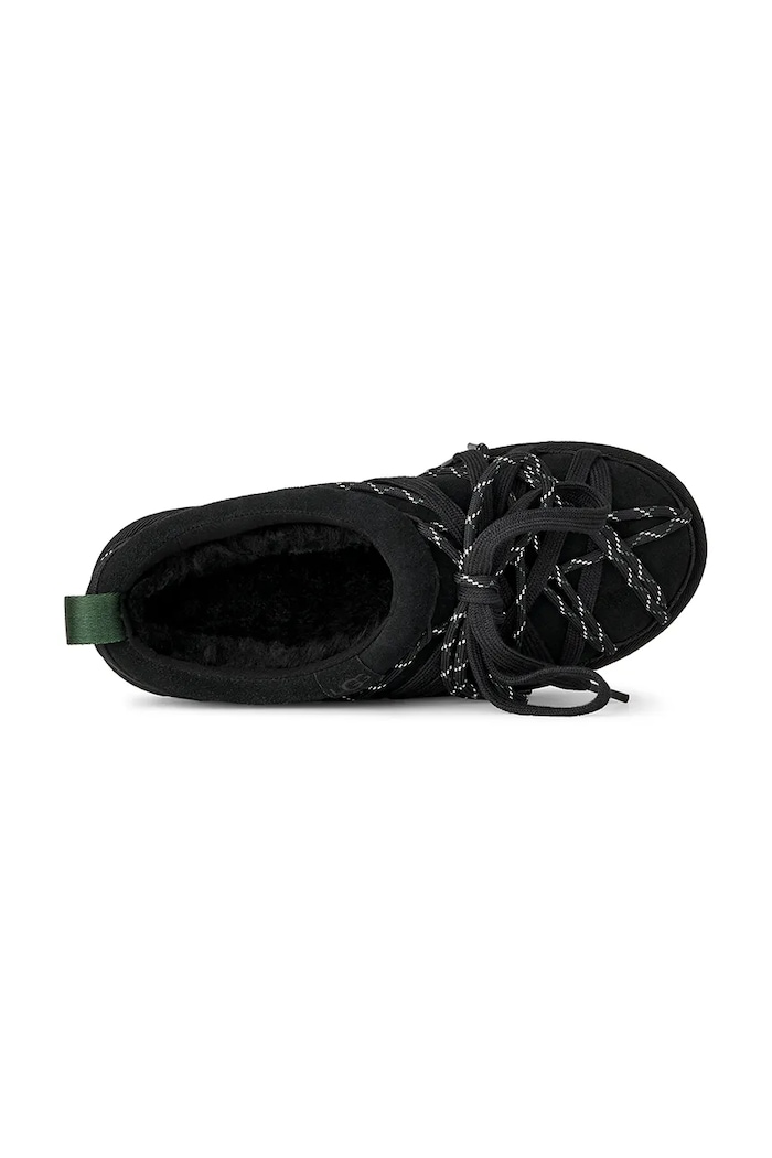 Велурени чехли UGG W Tasman Lace 1175190.BLK черен