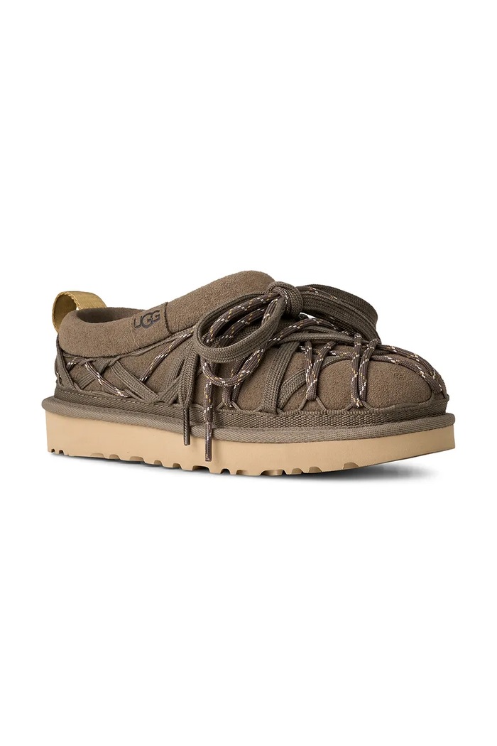 UGG papuci din piele întoarsă W Tasman Lace 1175190.DDRG maro SS26