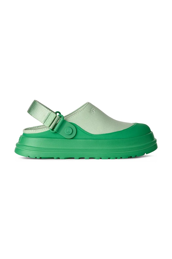 Pantofle UGG W Goldenglow Canvas Clog bez podpatku zelená 1175295.HMM