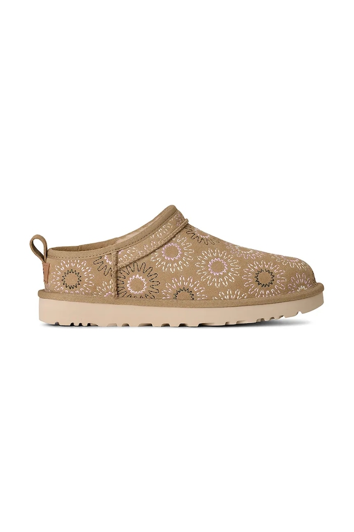 Велурени чехли UGG W Classic Micro Sun Stitch бежов 1178192.MDSD