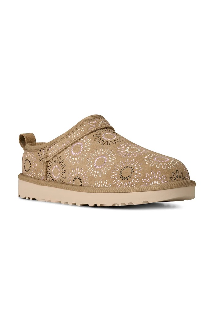 Велурени чехли UGG W Classic Micro Sun Stitch 1178192.MDSD бежов SS26