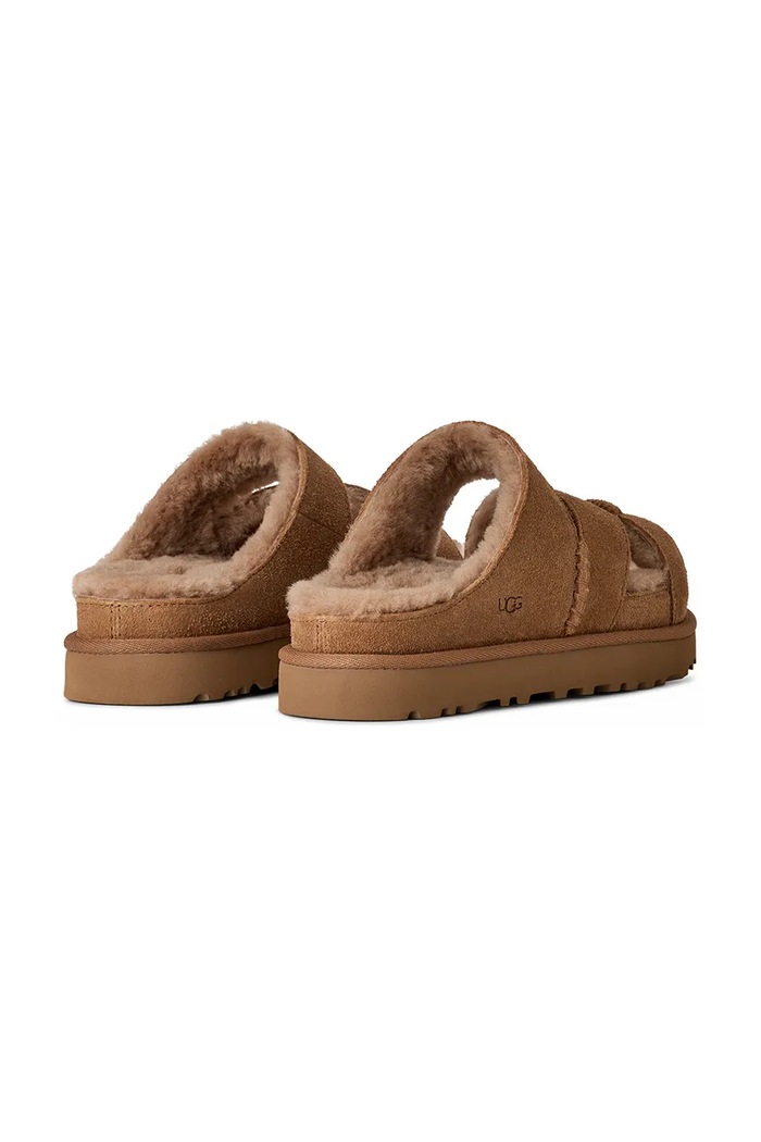 Obutev Natikači iz semiša UGG W Greenport Cross Strap Slide 1178470.CHE rjava