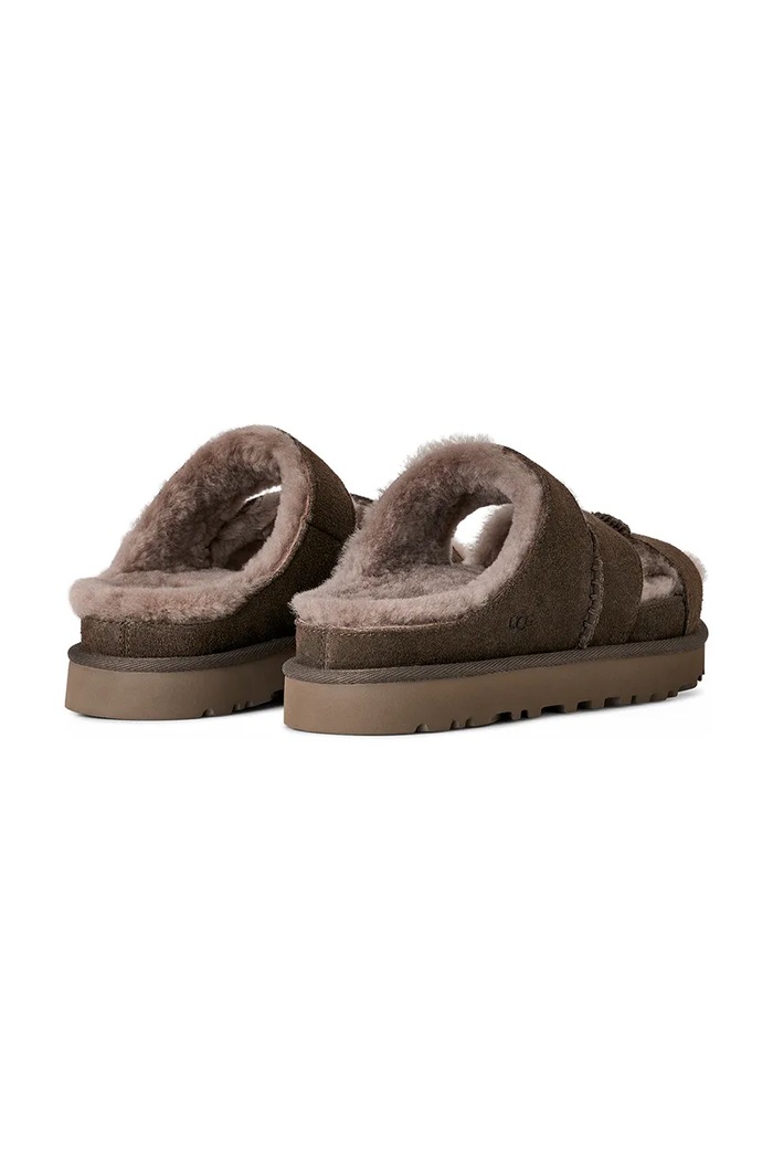 Obutev Natikači iz semiša UGG W Greenport Cross Strap Slide 1178470.DNSS rjava