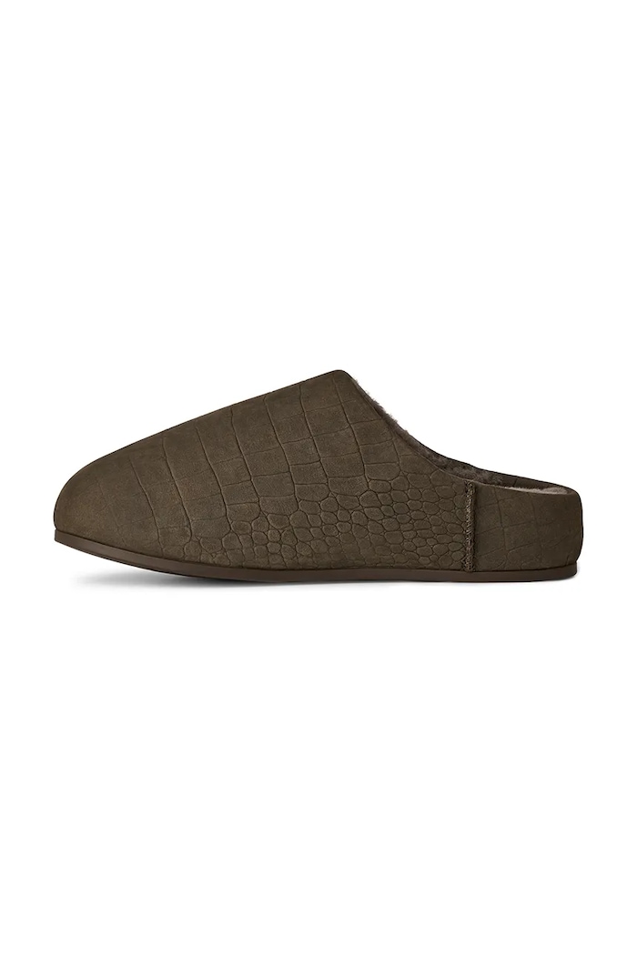 Papuče od nubuka UGG W Elea Embossed Slip-On zelena 1178610.DNSS