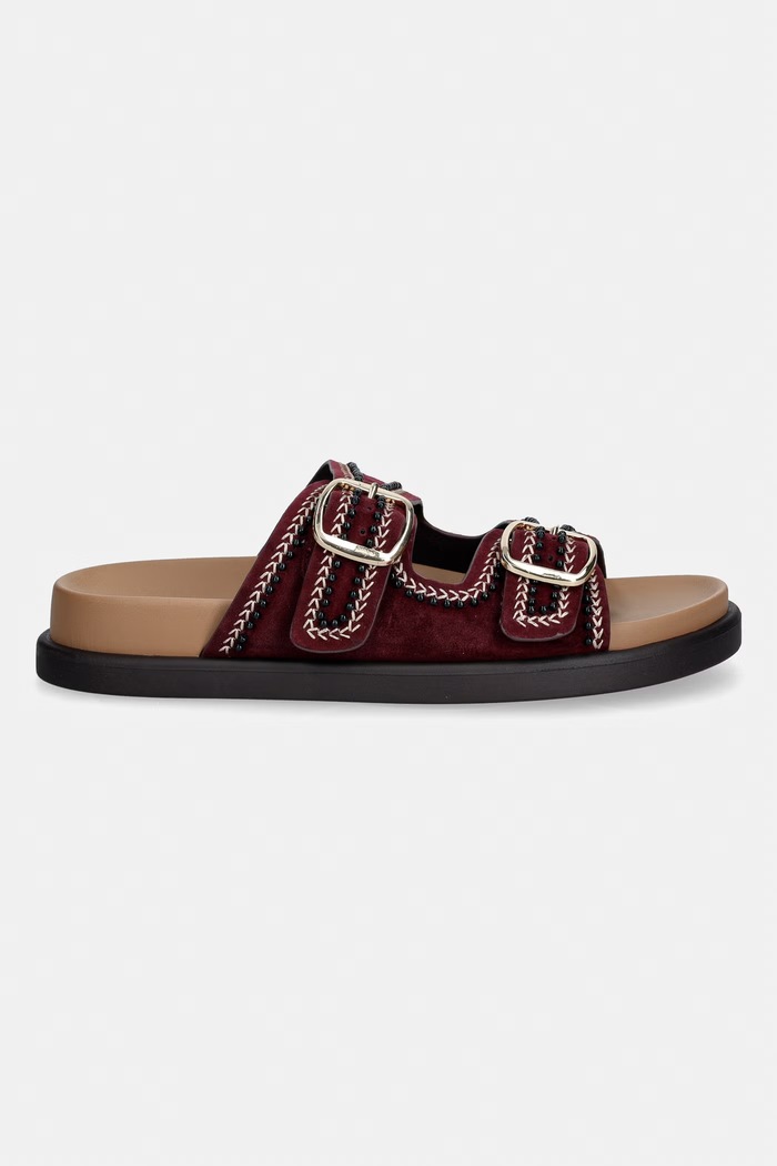 Aldo klapki zamszowe BOHOCHIC 14189937.BOHOCHIC bordowy SS26